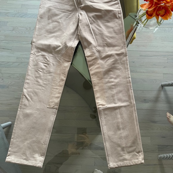 Helmut Lang Femme Hi Rider Straight Jeans Natural Tan High Rise - Picture 3 of 13